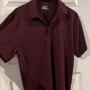 Ben Hogan Performance Burgundy and Black Houndstooth Polo Shirt